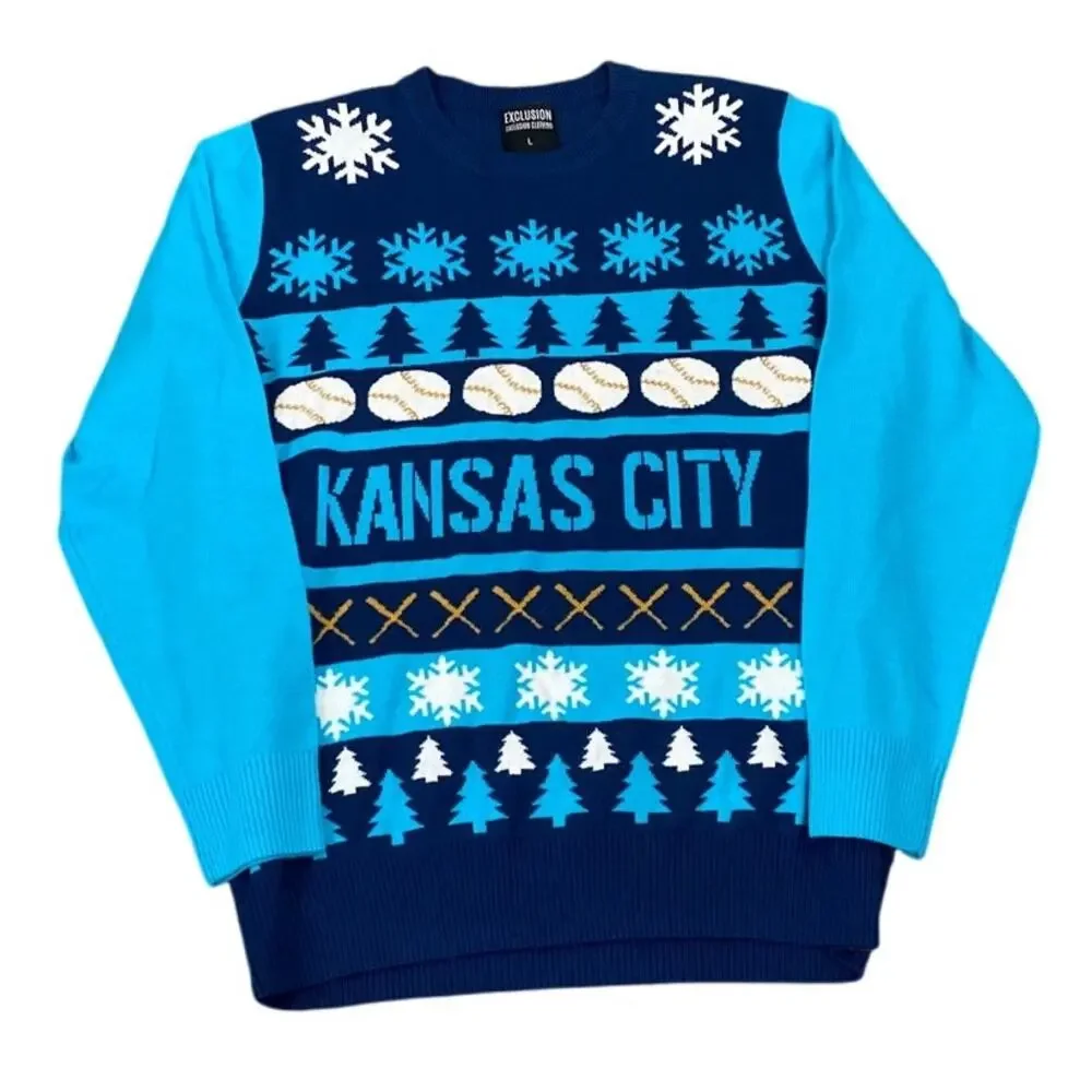 Kansas City Long Sleeve Crewneck Sweater Men Large Exclusion Clothing
